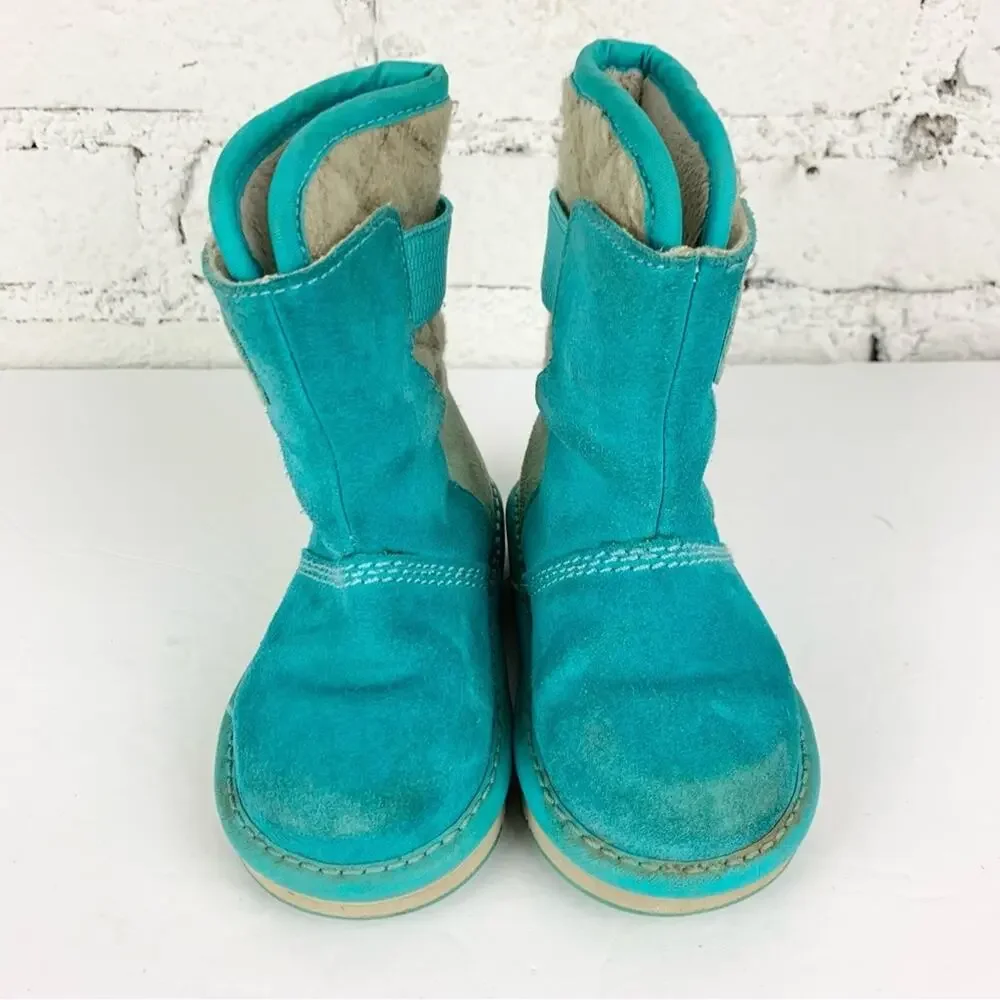 Sorel Newbie Girls Toddler Blue Suede Boots 8